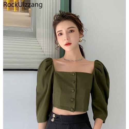 Блузки с коротким рукавом Rockulzzang China At AliExpress