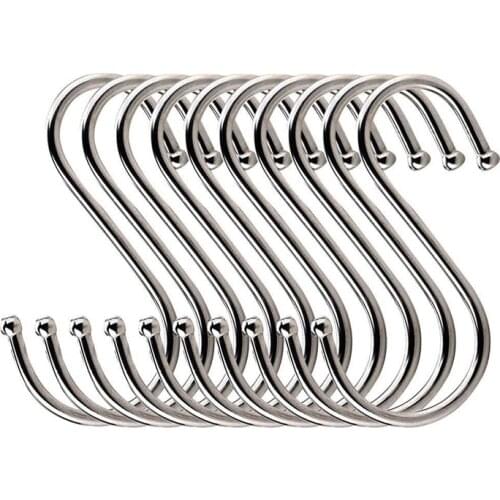 S Hooks for Hanging,Heavy Duty Metal S Hook for Kitchen Pots Pans Storage & Organizer,Bathroom Towel Clothes Coat Utility Hooks