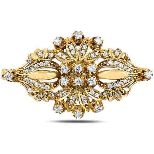 Silver 925 Sterling Zircon Cubic Zirconia Authentic Brooch