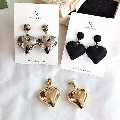 2020 new fashion exaggerated love earrings, high-grade gold earrings, frosted earrings, dangling earrings, bars, party jewelry