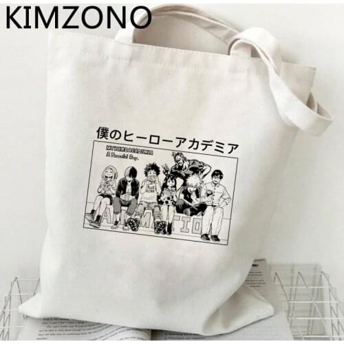 My Hero Academia Shoto Todoroki shopping bag canvas reusable grocery shopper tote bolso bag reusable reciclaje cloth custom