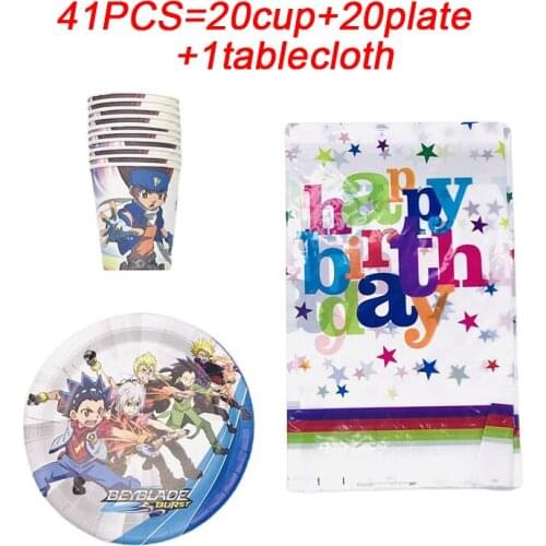 Boys Favors Beyblade Birthday Party Decorations Kids Disposable Cups PlatesTablecloth Baby Shower Beyblade Party Supplies Set