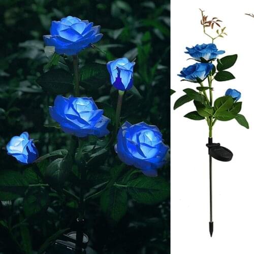 Solar Rose Flower Light Led Solar Light for Garden Decoration Waterproof Outdoor Landscape Lawn Lamp for Patio Yard