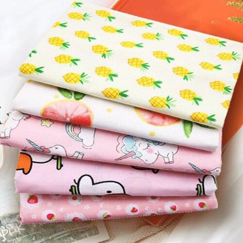 Pure Cotton Fabric100% Kids By The Per Meter for Children Dress Skirt Sewing Cartoon Brocade Twill Strawberry Anime Fabrics Diy