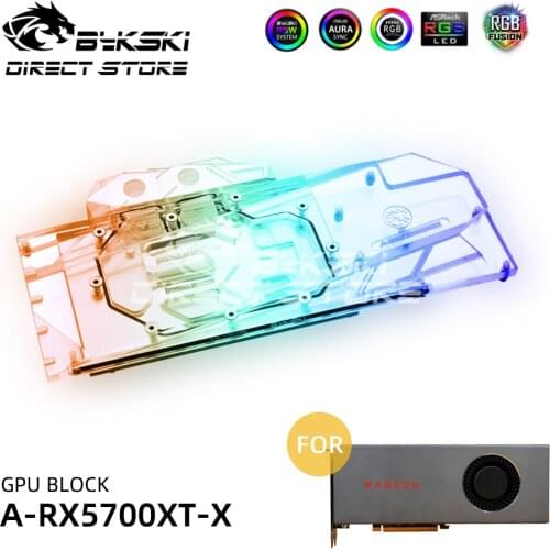Bykski ARGB VGA Water Block Full Coverage For Radon RX 5700XT Founders Edition GPU Block Copper PC Cooler Heatsink A-RX5700XT-X