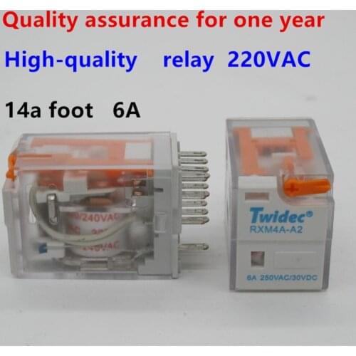 High-quality electromagnetic relay 220V AC Coil 4PDT Power Relay MY4NJ HH54P-L 14 Pin w micro mini relay