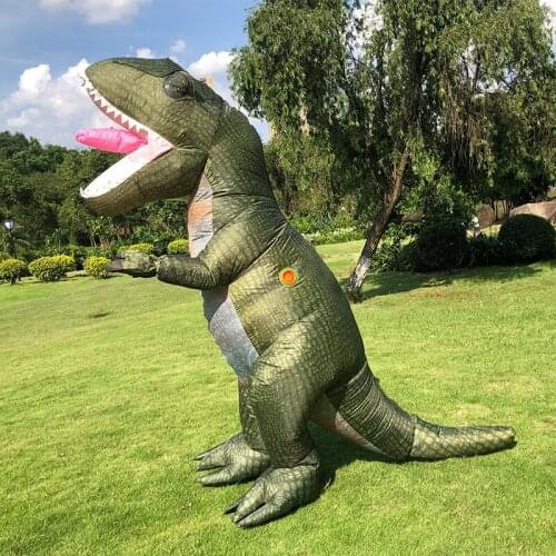 Adult T-rex Inflatable Costumes Blow Up Dinosaur Costume Halloween Cosplay Angry Carnival Party Role Play Disfraz Women Men