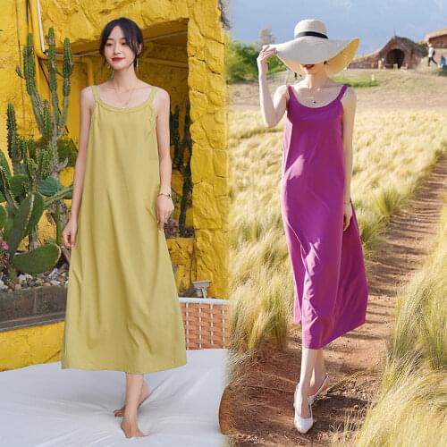 Women Long Backless Slip Dress Summer 2021 Runway Loose Strappy Fairy Casual Tropical Sea Beach Vacation Party Vestidos New