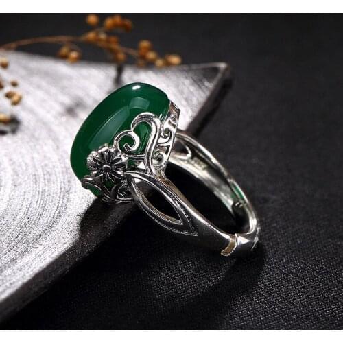 2018 New Arrival New Women Wedding Anel Feminino Sterling Antique Inlaid Plum Blossom Ring High-end Ladies Open Rings Wholesale