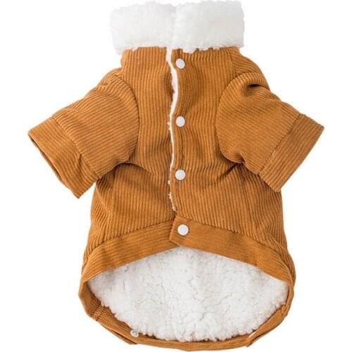 Winter Dog Clothes Imitation Cashmere Warm Soft and Skin-friendly Five Size Small Dogs Clothes Yellow Dog Jacket Pet Supplies