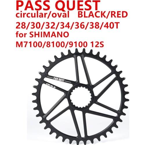 PASS QUEST oval Chainring 34/36/38/40T MTB Narrow Wide Bicycle Chainwheel for deore xt M7100 M8100 M9100 SHIMANO 12S Crankset