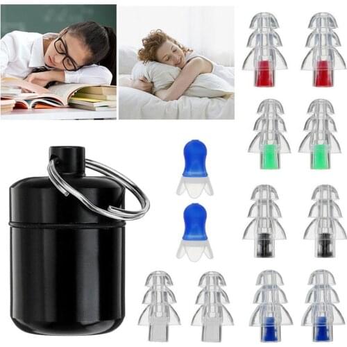 1 Pair Noise Cancelling Earplugs Hearing Ear Protection Reusable Silicone Ear Plugs For Sleeping Study Swimming Accessories