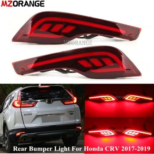 MZORANGE 2Pcs led Rear Bumper light For Honda CRV CR-V 2017 2018 2019 Reflector Light Rear Brake Fog Bumper Turn Signal Light