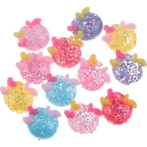 50Pcs 20x17mm Mixed Clear Resin Apple Cabochon Flatback Decoration Crafts Embellishments For Scrapbooking Diy Accessories