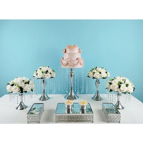 8pcs/lot Cake Plate Crystal Cup Cake Display Shelf Wedding Dessert Table Decoration clear cupcake stand
