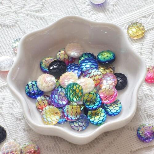 Glitter 10mm Round Fish scale convex surface 40pcs DIY Crafts For Earring Jewellery Embellishment Scrapbooking