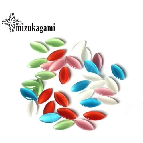 6*14MM 10Pcs/lot Natural Stone Cat Eye Cabochon Beads Marquise Shape Spacer Beads For Jewelry Making Finding Accessories