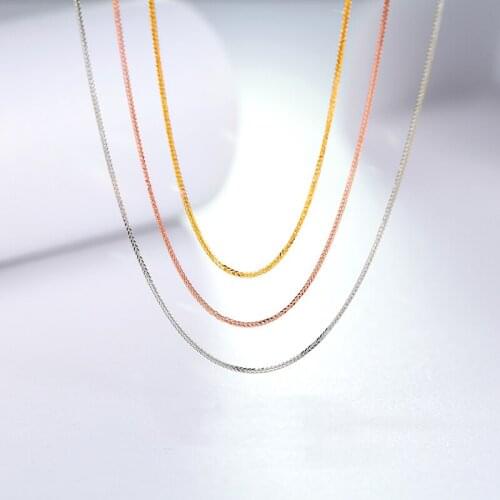 ZHIXI Genuine 18K Yellow Gold Necklace For Women Fine Jewelry Real AU750 Pendant Chain Wedding Party Jewelry 2020 X504