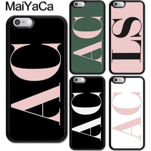 Custom Large Pink Initial Case For iPhone 12 Pro Max 12 mini 11 Pro Max XS X XR 6S 7 8 Plus SE 2020 Back Cover