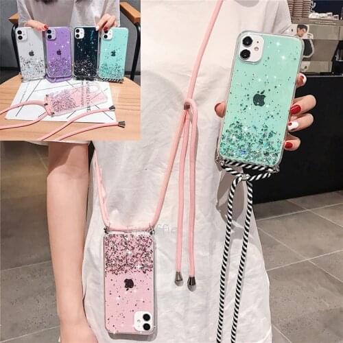 Necklace Case for Oppo Realme 6 Pro 6i 5 5i 3 C2 X50 X2 XT X Strap Case Oppo Find X2 Pro A8 A31 2020 A91 F15 K1 R15X F7 F9 Cover