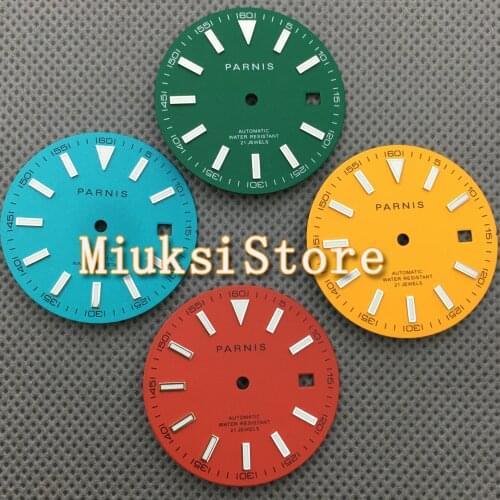 30.8mm Parnis Red Yellow Blue Green Watch Dial Fit Miyota 8215 821A 8205 8200 DG2813/3804 movement
