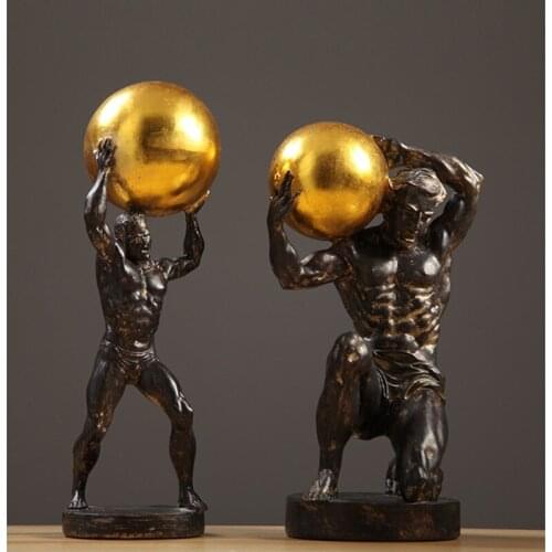 AMERICAN STYLE TITAN HIGHLANDER CHARACTER FIGURINE HERCULES ART SCULPTURE RESIN ART&CRAFT HOME DECORATION ORNAMENTS R2530