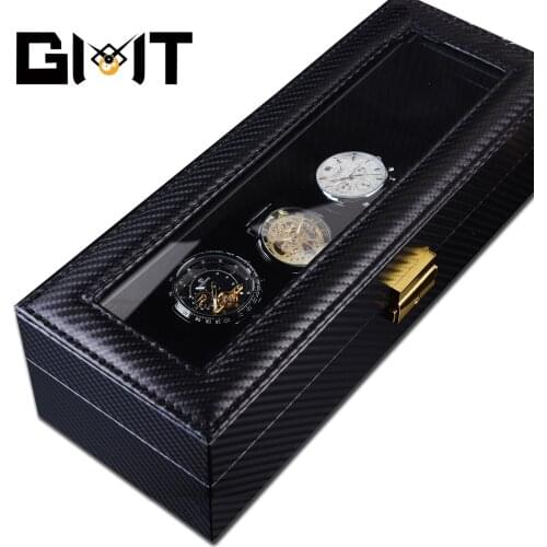 5 Slots Black Genuine Leather Watch Box Portable Travel Gift Watch Case Watch Holder Organizer Collector Clock Storage Box