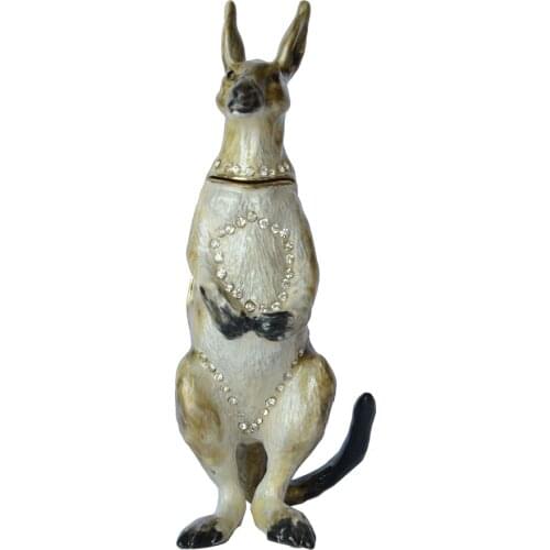 Kangaroo animal trinket jewelry box figurine collectible metal craft animal statues novelty gifts