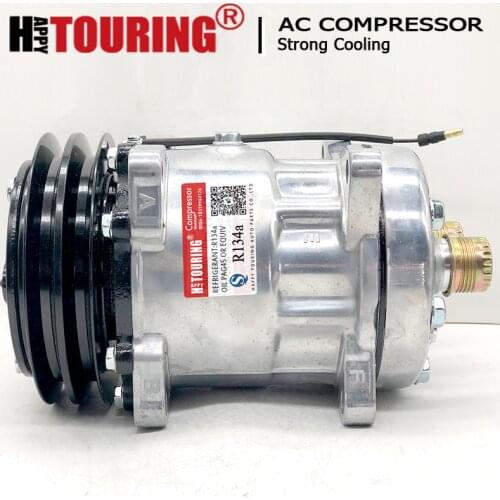 Sanden 709 compressor SD709 COMPRESSOR Sanden 7402 12 VOLTS 2 GROOVES 124MM PULLEY DIAMETER A/C AC COMPRESSOR