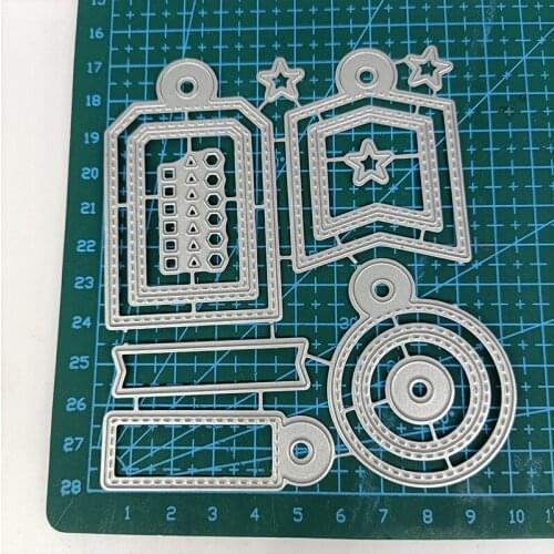 Star Tags Frame Dies Scrapbooking New Arrival 2021 Metal Cutting Dies Christmas Card Making Supplies Stencils For Decoration