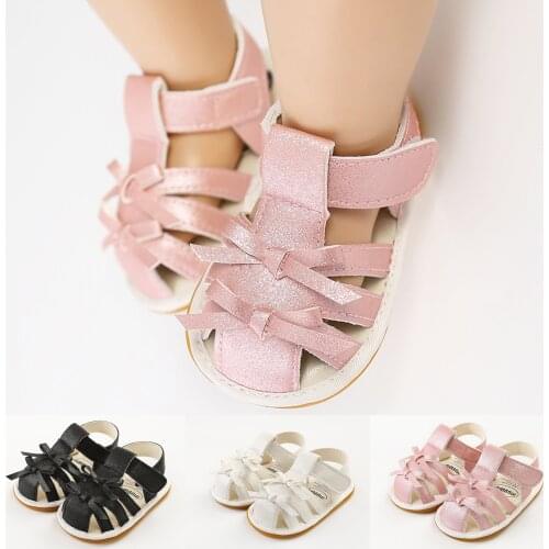 Summer Cute Pink Baby Girl Baby Bowknot Cloth Sole Soft Sole Comfortable Sandals Toddler Bow Shoes Sandals Кроссовки Детские#G30