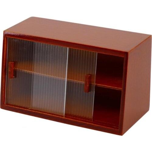 Cute Children Pretender Toy Dollhouse Cake Counter Showcase Miniature Supermarket Shelves Wood Moisture-proof