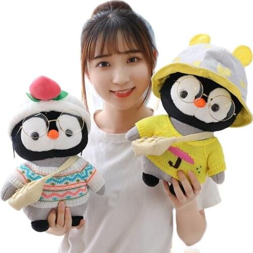 Kawaii style cute undressed penguin stuffed animals plush toys software couple penguin plush doll childrens toy home decoration