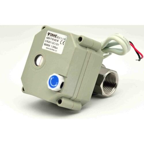 Motorized Ball Valve- DN15 1/2" BSP/NPT Stainless Steel Electrical Ball Valve with Full Port 9-24VAC/DC Flow Control Valve