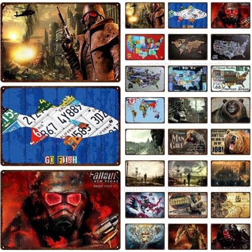 Man Cave Vintage Metal Tin Sign Retro Metal Plaque Bar Pub Club Party Home Art Decoration Wall Poster Wall Sticker Iron Painting