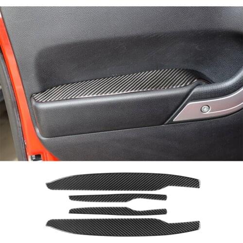 Soft Real Carbon Fiber Door Armrest Panel Trim Fit Forfor Jeep Wrangler JK 2011-2017 4-Door