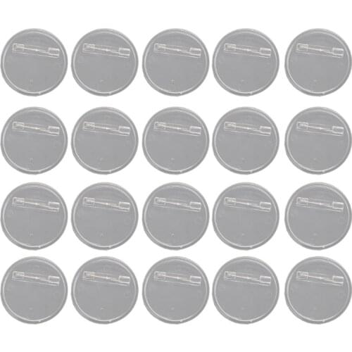 20Pcs Handmade Acrylic Round Button Badge Clear Button Pin Badges Kit Craft Painting Badges Brooch Pins Jewelry Making Badges