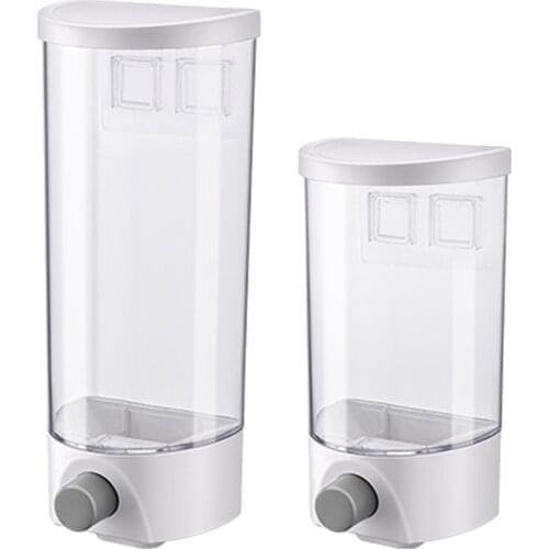 Wall Mounted Press Cereals Dispenser Grain Storage Box Dry Food Container Organizer Kitchen Accessories Tools