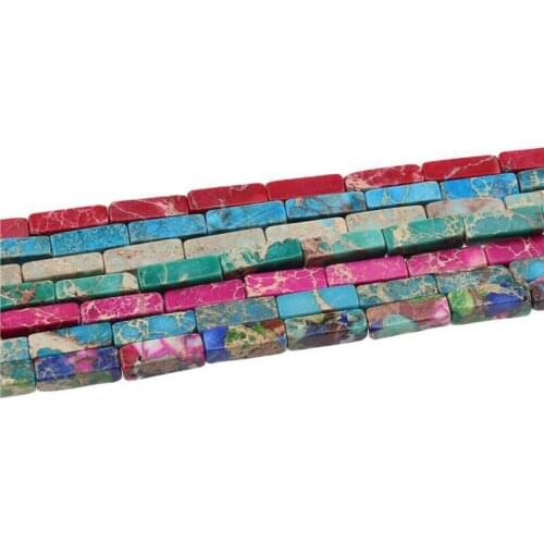 Natural African Color Turquoises Stone Beads Square Long Shape for Necklace Gemstones Loose Beads 15.5"One String