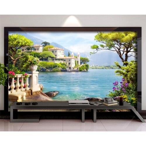 Beibehang Custom wallpaper photo forest park sea fence mural home decoration bedroom living room murals 3d wallpaper