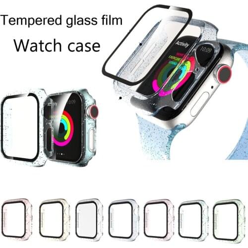 Full Screen Protector Bumper Frame Hard PC Case For Apple Watch 5/4/3/2/1 Cover Tempered Glass Film For iwatch 42 44mm 38 40mm