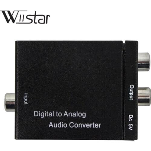 Digital to Analog Audio Converter Adapter Digital Adaptador Optic Coaxial RCA Toslink Signal to Analog Audio Converter RCA