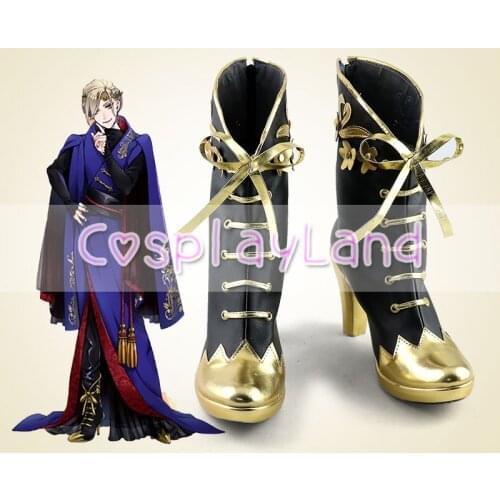 Villains Academy Adventure Game Land of Pyroxene Pomefiore Vil Schoenheit Cosplay Heels Heel Shoes Boots Men Shoes Costume