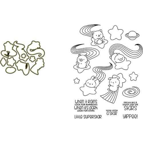 Clear Stamps And Cutting Dies Animals Cute When It Rains Little Superstar For DIY Scrapbook Photo Album Craft Card 2021 New