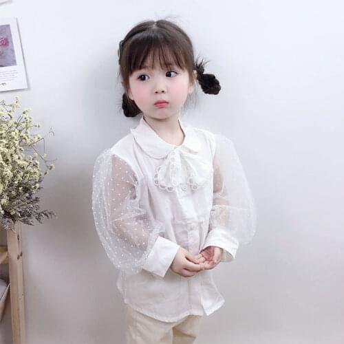 Girl Baby Princess shirt top girl baby spring dress girls Lantern Sleeve Shirt kids clothing girls blouse