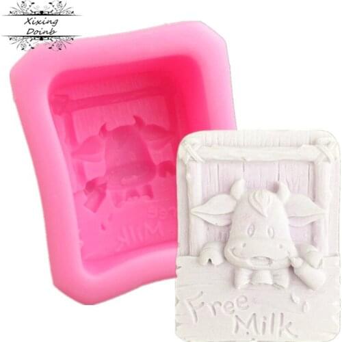 Xixing Free milk signboard silica gel mold cake decoration fudge cake 3D mold soap mold polymer clay resin