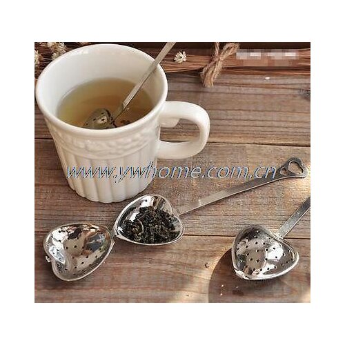 1pcs Heart Shaped Tea Infuser Strainer Stainless Steel Steeper Handle Shower