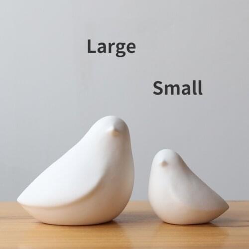Cute White Modern Simple Ceramic Birds Statue Figurines Wedding Decoration Gift Home Decor Desktop Desk Craft Polish DHYY04