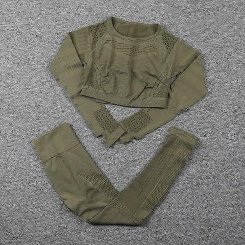 Sportswear Yoga Sets Women for Fitness Clothing Woman Gym Padded Long Sleeve Shirt Leggings Push-up Seamless Sports Suits,ZF328