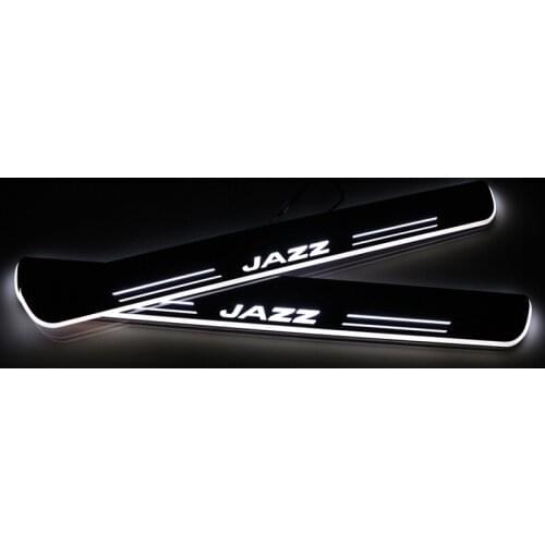 SNCN LED Car Scuff Plate Trim Pedal Door Sill Pathway Moving Welcome Light For Honda Jazz 2015 2016 2017 2018 Badge Emblem
